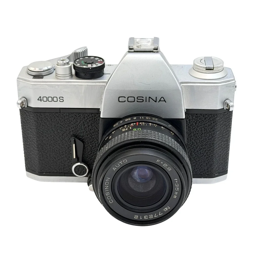 Cosina 4000S 35mm SLR Film Camera with Cosinon Auto 35mm f2.8 Lens Made in Japan